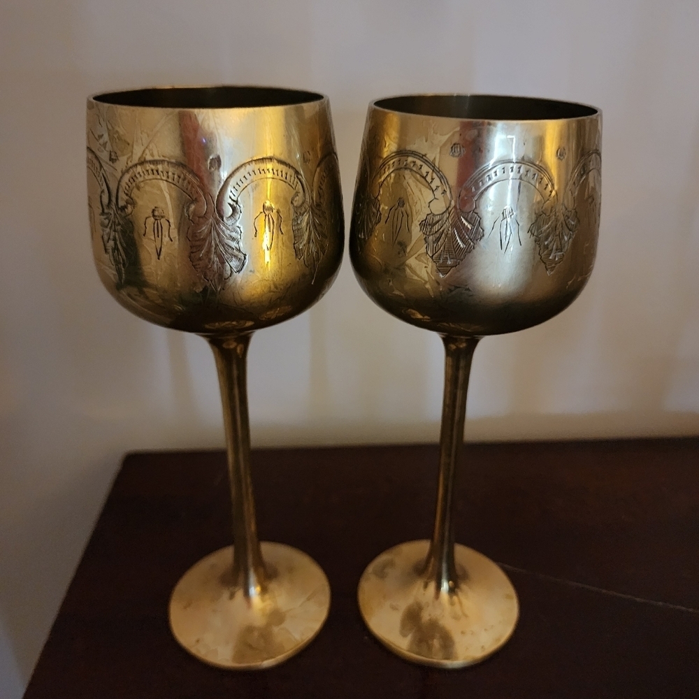 Vintage Brass Chalices